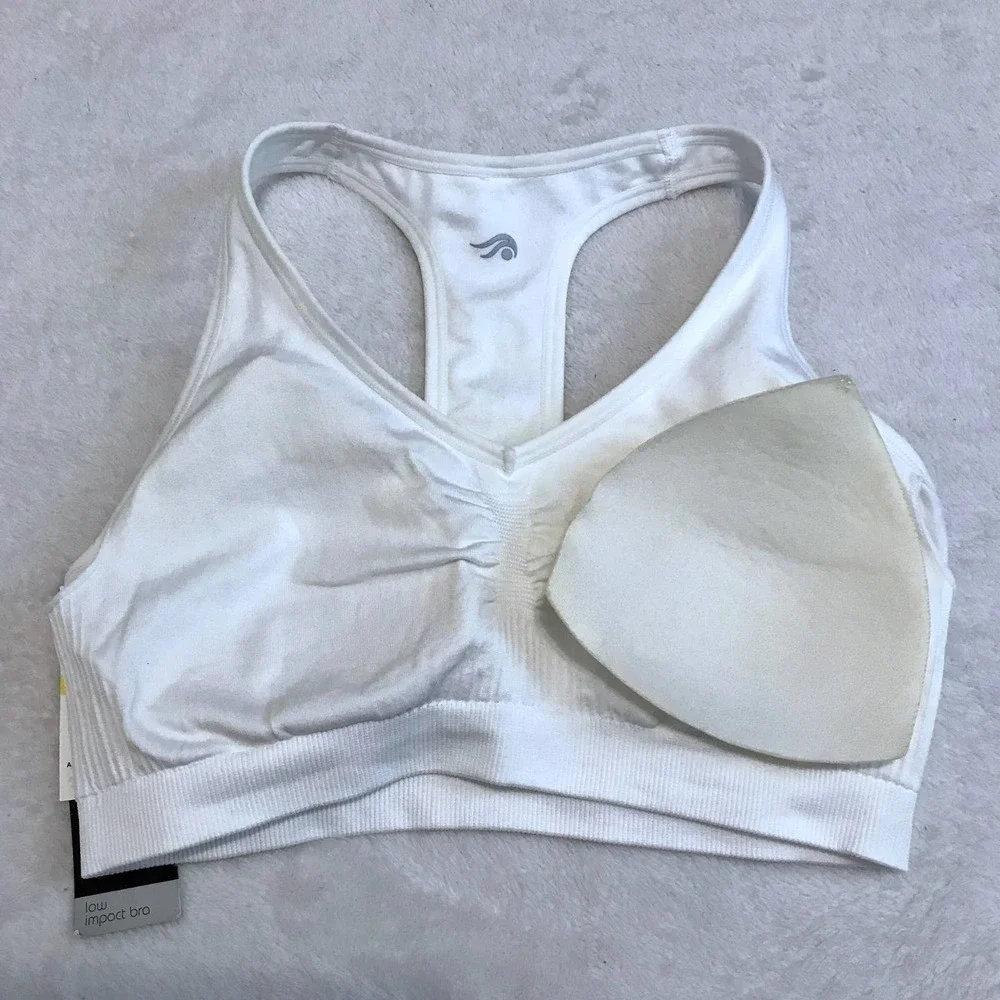 Ideology NWT White Performance Sports Bra Women M